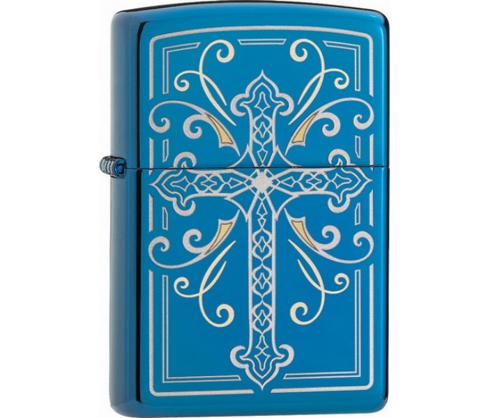 Zippo 29608 20446 Elegant Cross Design Lighter Blue - Zoom Image 2