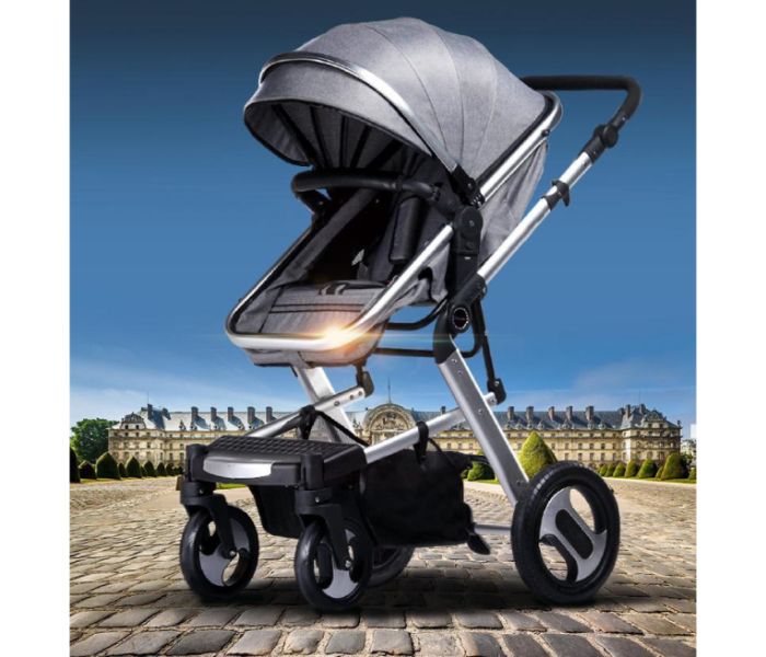 Foldable 2 In 1 Baby Stroller Newborn Carriage AR-134-1 Silver - Zoom Image 7