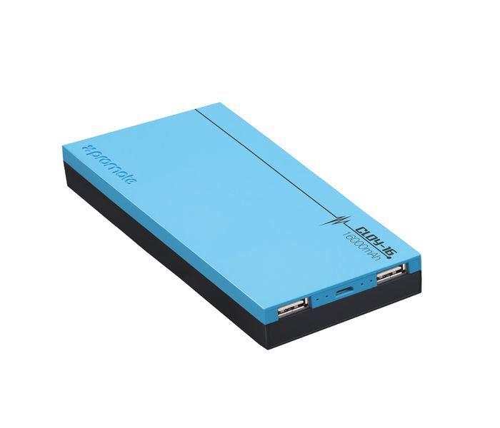 Promate Cloy-16 16000 mAh Dual USB Lightweight Portable Charger Power Bank with 4A Output Fast Charge, Blue - Zoom Image 7