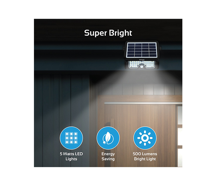 Promate BEACON-3 Multi-Function IP65 Water Resistant Ultra-Bright Solar Light - Black - Zoom Image 3