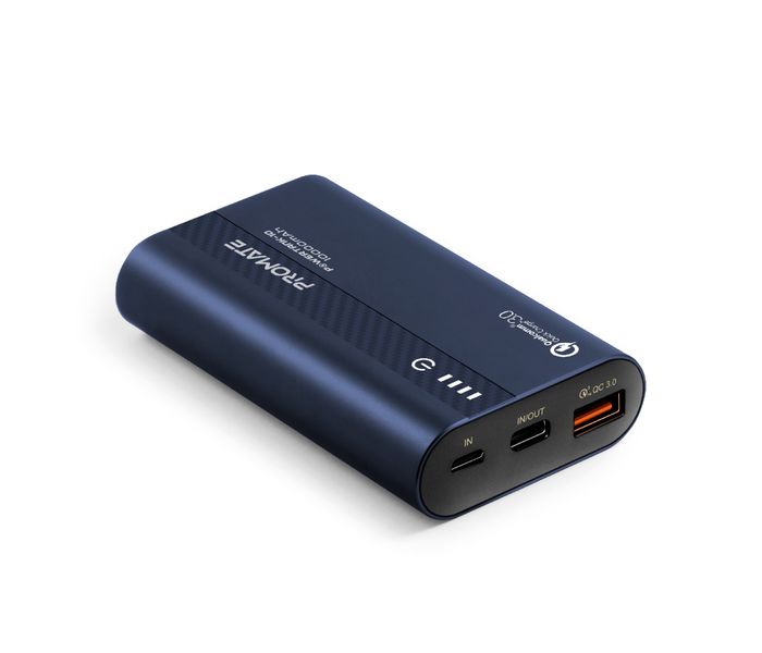 Promate Powertank-10 Portable 10000mAh with Qualcomm QC 3.0 and Over Charging Protection - Blue - Zoom Image 7