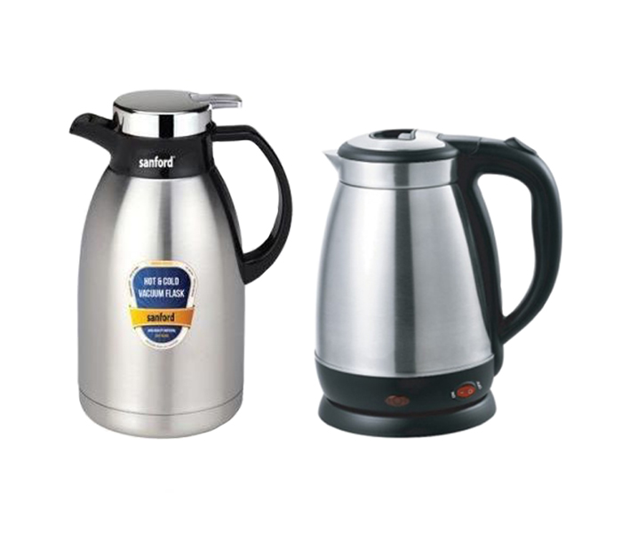 Sanford SF1895EK BS + SF1672SVF 1.5 Litre Stainless Steel Electric Kettle & 1.2 Litre Vacuum Flask - Zoom Image