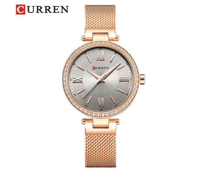 Curren 9011 Fashion Quartz Watch For Women Rose Gold And Grey - Zoom Image