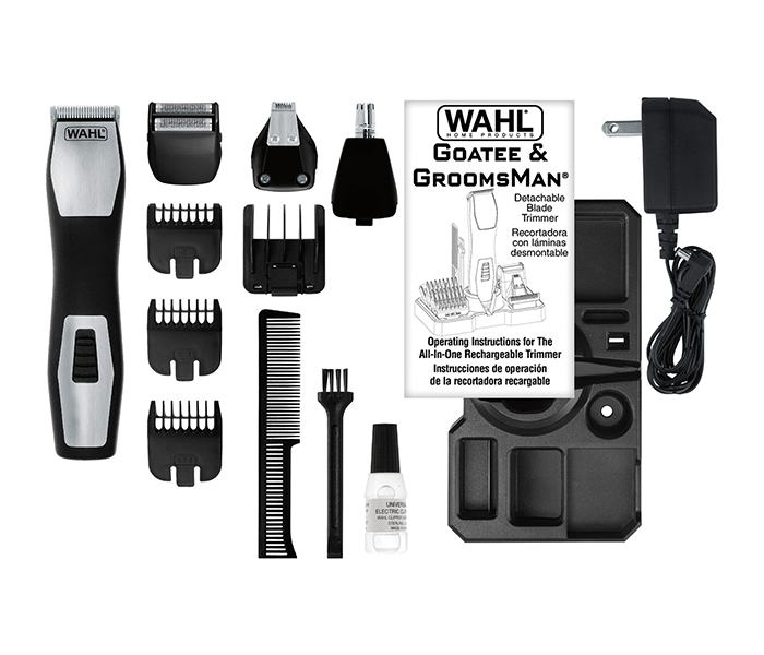 Wahl 9855-1227 Groomsman Pro Rechargeable Grooming Kit - Black & Silver - Zoom Image 1