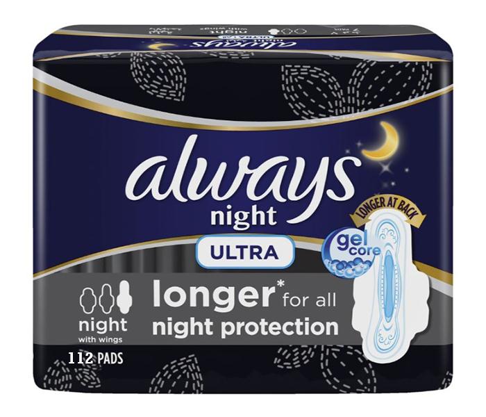 Always Ultra Thin Long Night Sanitary Pads Extra Large - 112 Pads - Zoom Image