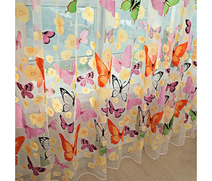 Butterfly Printed Curtains BCM6 Assorted - Zoom Image