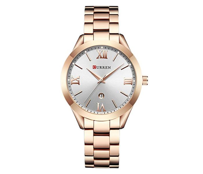 Curren 9007 Fashion Design Luxury Watch For Women Rose Gold And White - Zoom Image