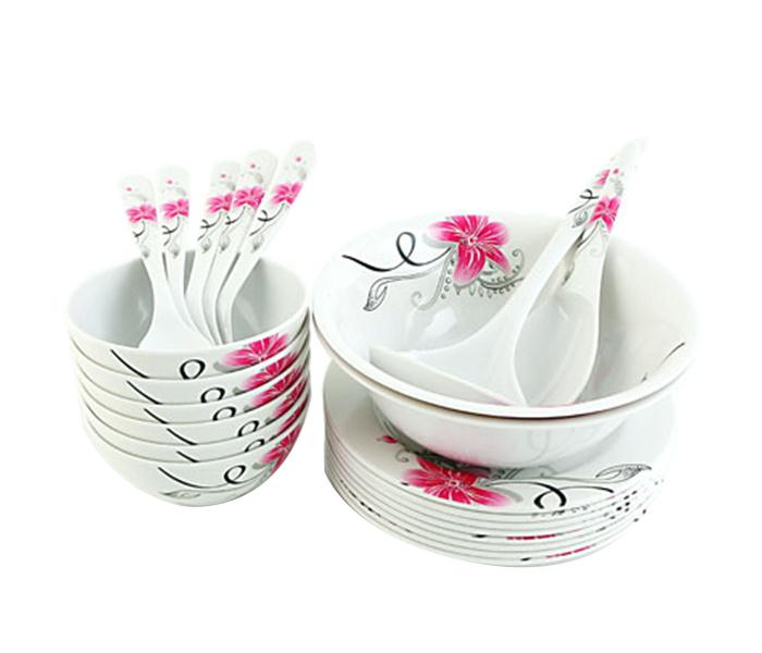 Royalford RF6719 Melamine Ware Dinner Set - White, 45 Pieces - Zoom Image 4