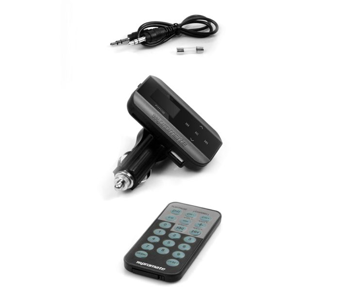 Promate FM12 Wireless In-Car FM Transmitter Adapter Car Kit with USB Car Charging - Black - Zoom Image 5