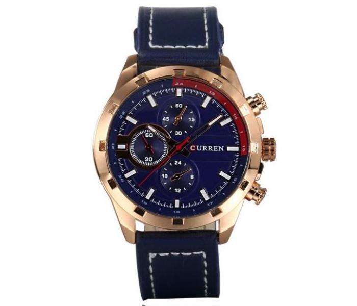 Curren 8216 Leather Strap And Blue Dial Casual Watch for Men - Zoom Image 1