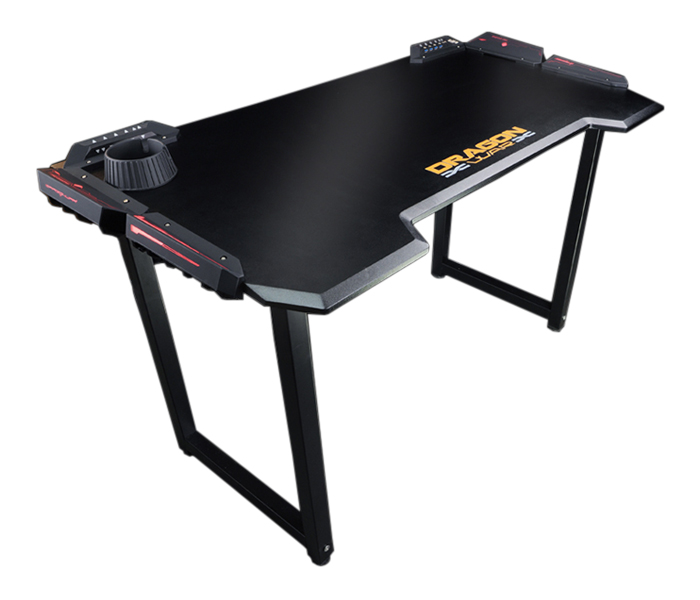 Dragon War GT-005 LED Gaming Desk - Black - Zoom Image 2