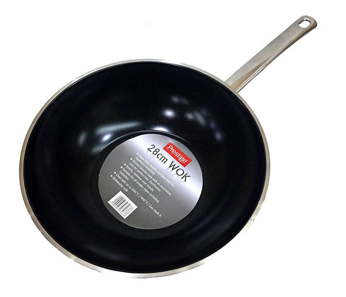 Prestige PR07467 28CM Non Stick Coated Wok Speckled, Black - Zoom Image