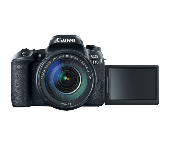 Canon EOS 77D EF-S 24.2 MP DSLR Camera with 18-135mm USM Lens - Black - Zoom Image 3