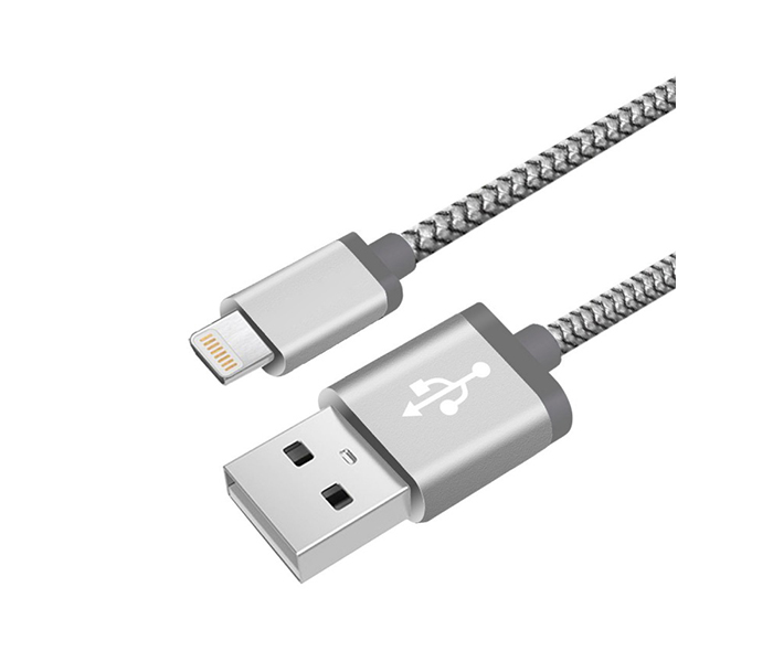 iends IN-CA8421 Braided Lightning USB Cable - Grey - Zoom Image 1