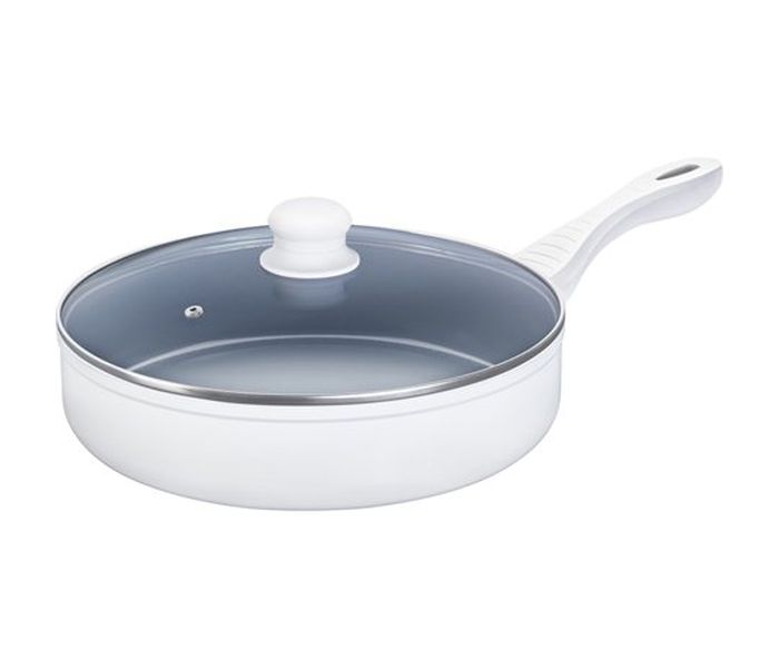 Lamart LT1107 28CM Ceramic Frypan with Lid, White - Zoom Image 3