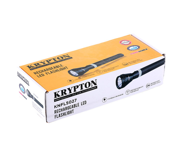 Krypton KNFL5027 Rechargeable LED Flashlight - Black - Zoom Image 1