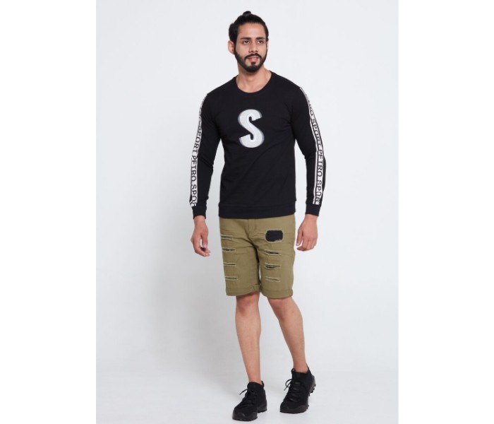 Petro OU10055 Printed Crew Neck Out wear T- Shirt XL-Black - Zoom Image 3