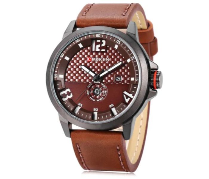 Curren 8253 Casual Quartz Watch For Men Brown - Zoom Image