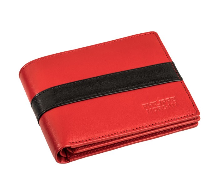 Philippe Morgan GW675 Men Leather Bifold Wallet Red - Zoom Image