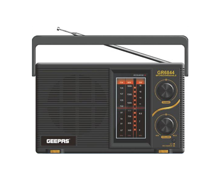 Geepas GR6844 Rechargeable Radio with Bluetooth - Black - Zoom Image 4