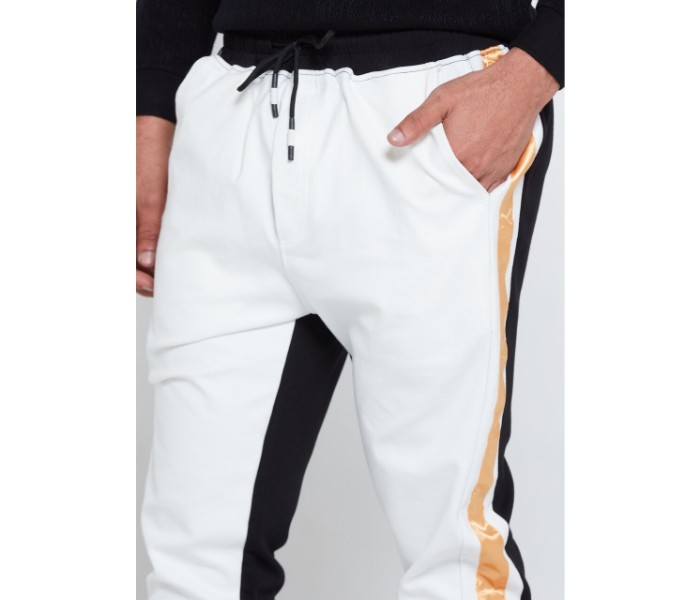 Petro OU10121 Mens Stripped Solid Skin Fit Joggers M - White - Zoom Image 4