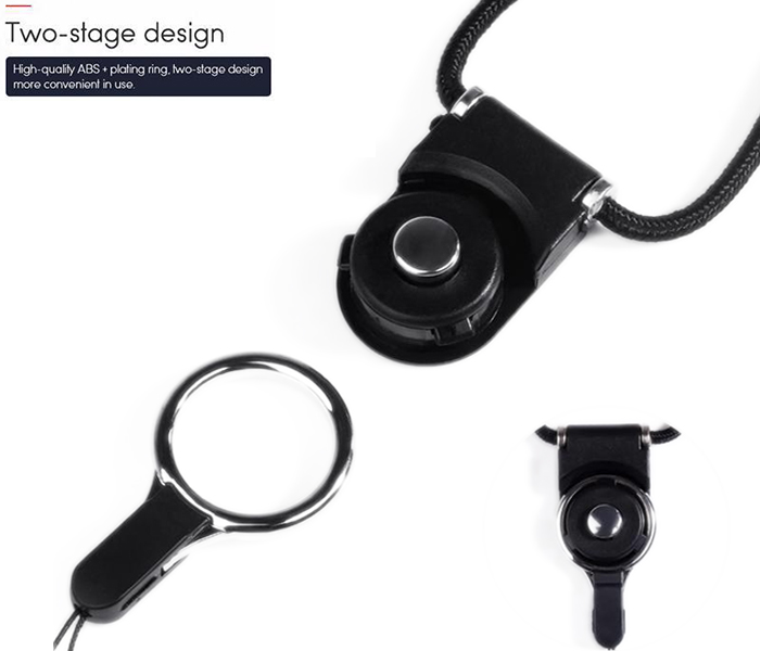 ZN Neck Strap Key Chain Holder For Mobile Phones & Id Card - Black - Zoom Image 1