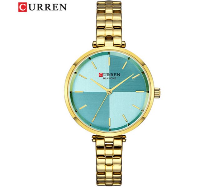 Curren 9043 Shaded Dial Watch For Women Gold and Blue - Zoom Image