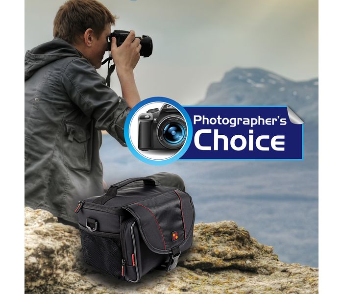 Promate Xpose.XL DSLR Camera Case with Side Mesh Pocket & Shoulder Strap - Black - Zoom Image 1