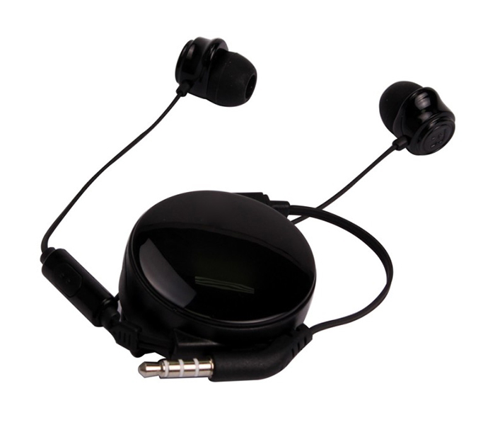 Trands TR-HF690 Retractable Stereo Headphone with Micro Phone - Black - Zoom Image 4