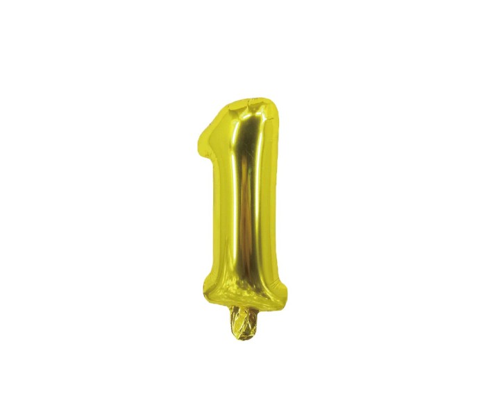 Party Time 1-G-804000 Number 1 16 Inch Foil Balloon Gold - Zoom Image