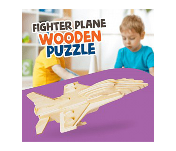 HR102 Hong Ri Woodcraft Construction Kit F-16 Fighter Plane Wooden Puzzle - Zoom Image 3