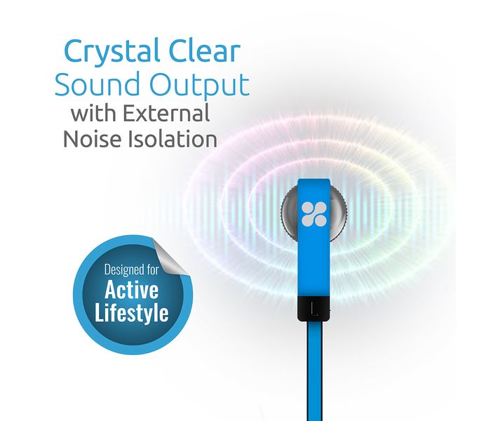 Promate Swish Universal Trendy Stereo Earphone with Noise Isolation, Blue - Zoom Image 1