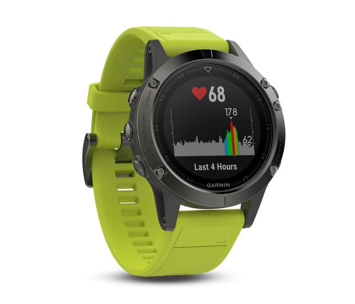 Garmin Fenix5 Multi Sport Smart Watch With Silicone Band - Yellow - Zoom Image 2