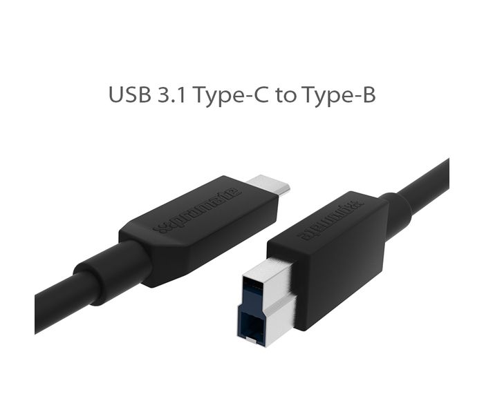 Promate UniLink-CB USB 3.1 Type C to USB B Male Cable - Black - Zoom Image 2