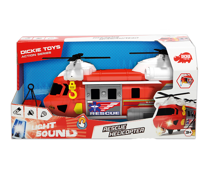 Dickie 203306009 30CM Action Series Rescue Helicopter - Red - Zoom Image 2