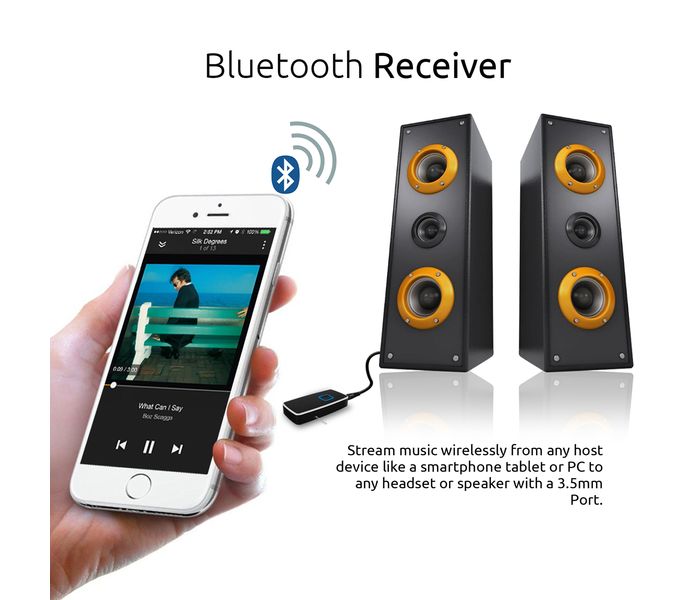 Promate Blusonic-2 2-in-1 Bluetooth Wireless Audio Transmitter and Receiver, Black - Zoom Image 6