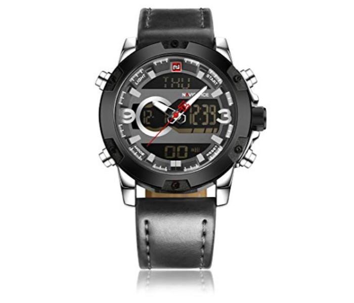 Naviforce 9097 Fan Sport Leather Watch for Men Black - Zoom Image 1