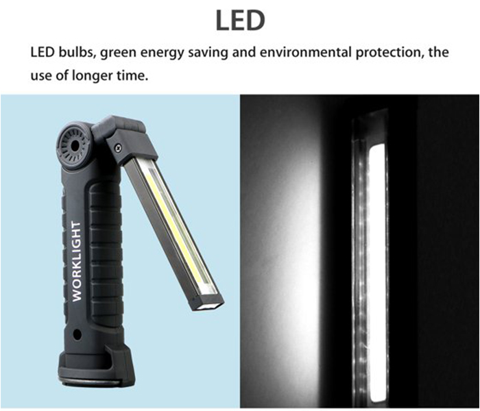 COB LED Magnetic Base Cordless LED Work Light - Black - Zoom Image 2