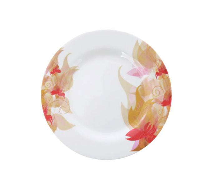 Royalford RF5101 8-inch Melamine Ware Dinner Plate with Flower Carnival Pattern - Zoom Image