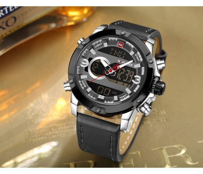 Naviforce 9097 Fan Sport Leather Watch for Men Black - Zoom Image 2