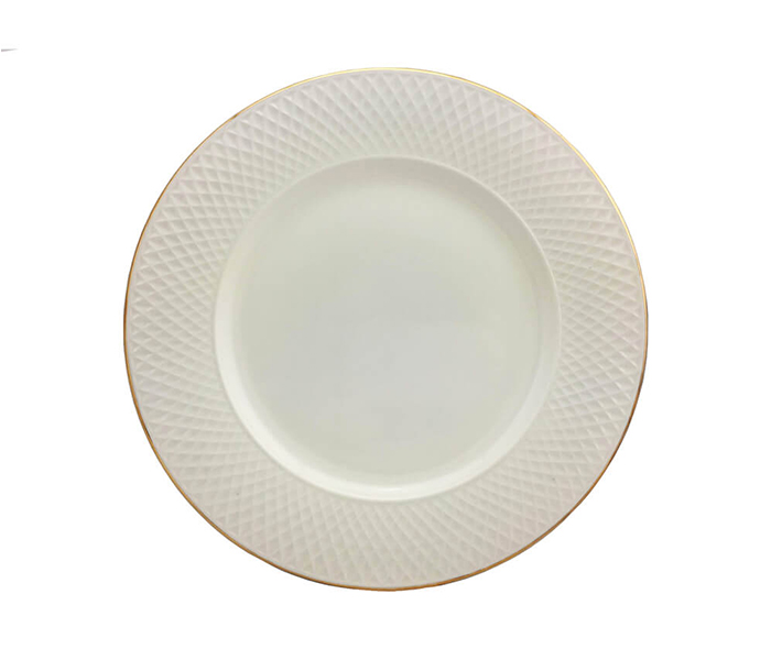 Qualitier QA-IP-3304 27 CM Golder Border Round Dinner Plate - White - Zoom Image 2