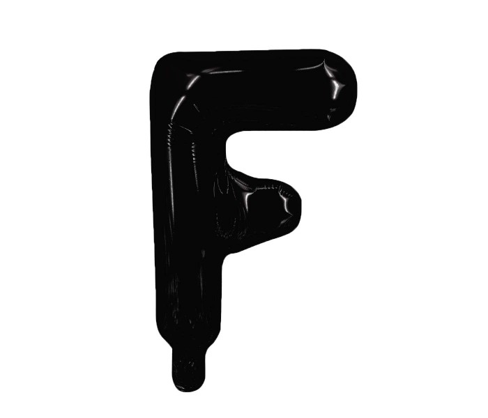 Party Time F-BK-803379 Letter F 16 Inch Foil Balloon Black - Zoom Image