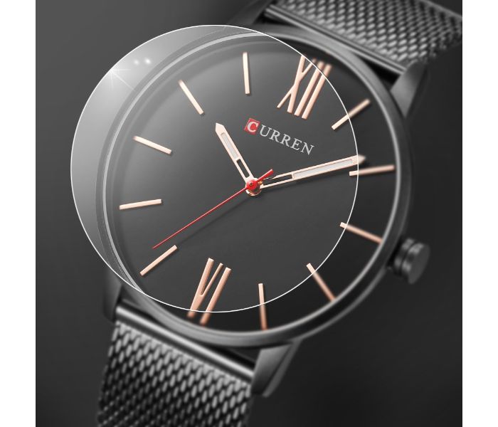 Curren 8238 Ultra Thin Dial Quartz Watch For Men Black - Zoom Image 1