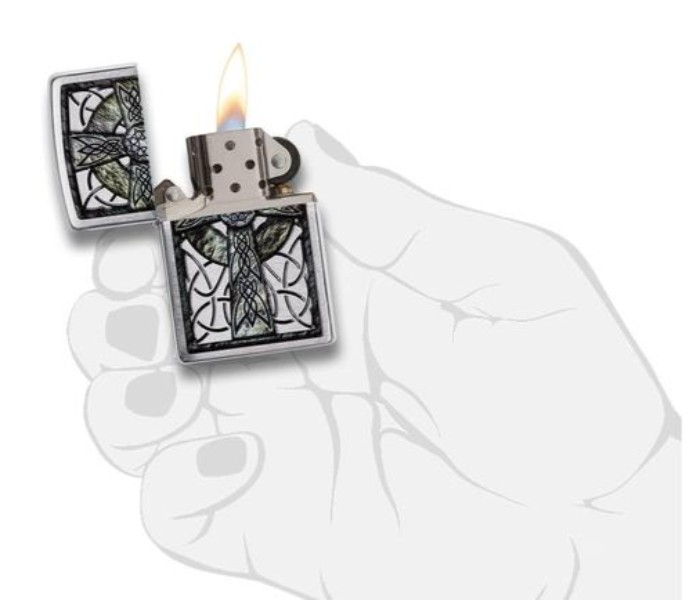 Zippo 29622 200 Celtic Cross Design Lighter Silver - Zoom Image 2