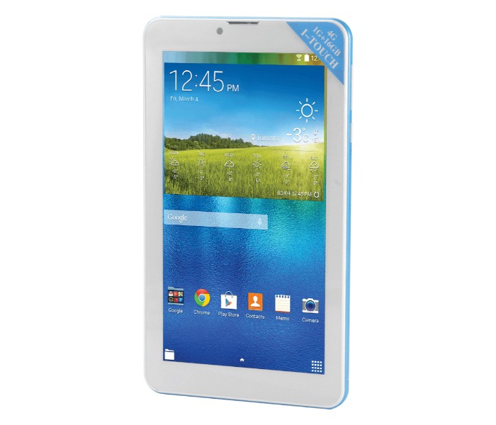 iTouch X704, Tablet 7 inch, Android 4.4.2, 16GB, 1GB DDR3, 4G LTE, Wi-Fi, Quad core, Dual Sim, Dual Camera, Blue - Zoom Image