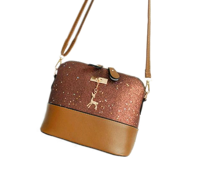 Sequins Deer Decor Casual Shoulder Crossbody Sling Bag - Brown - Zoom Image 5