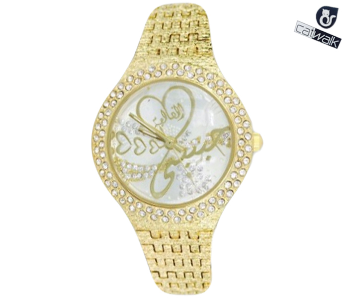 Catwalk CW-141 Genuine quality Fashionable Cz Watch For Women - Gold - Zoom Image