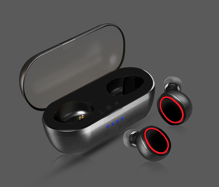 Cilovetty Y-02TWS High Quality Airpods Doble With Power Bank - Black&Red - Zoom Image 1