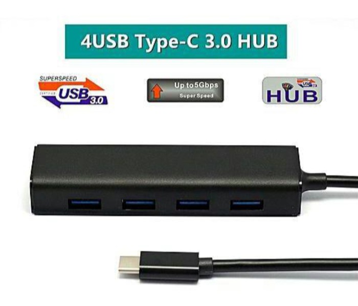  CLY 4 Ports High Speed Type C To USB Hub for mobile, Computer, flash drive, Mouse, Printer PUB43 Assorted - Zoom Image 3