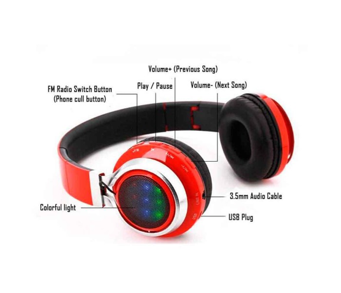  Extra Bass KTP-39 Foldable Wireless Bluetooth Headset Headphone With Mic Support Hands-free Calling, FM Radio, TF Card and 3.5mm Aux KTP-39 Assorted - Zoom Image 1